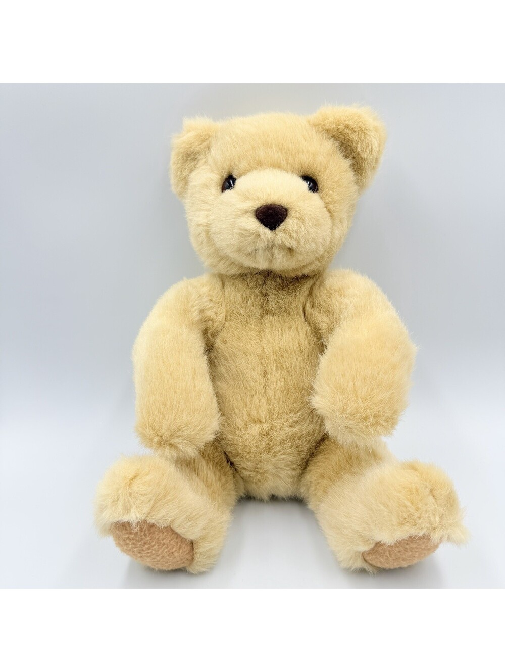 Vintage Hallmark Cards Teddy Bear Plush Stuffed Animal Beige Tan Jointed